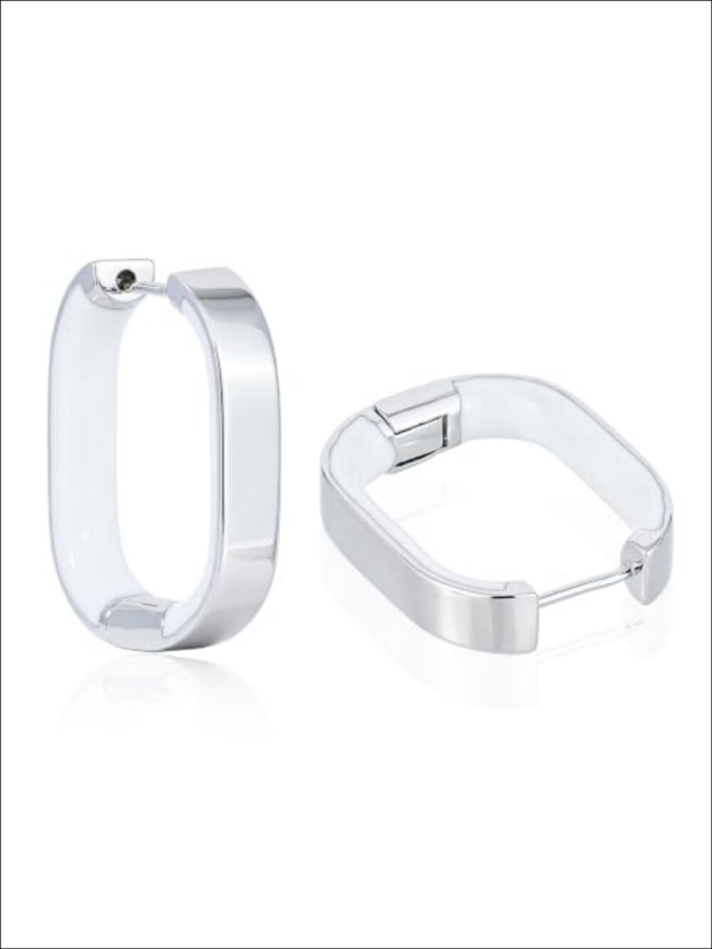 18k Real Gold Plated U Shaped Huggie Hoop Earrings Enamel Jewelry Gift
